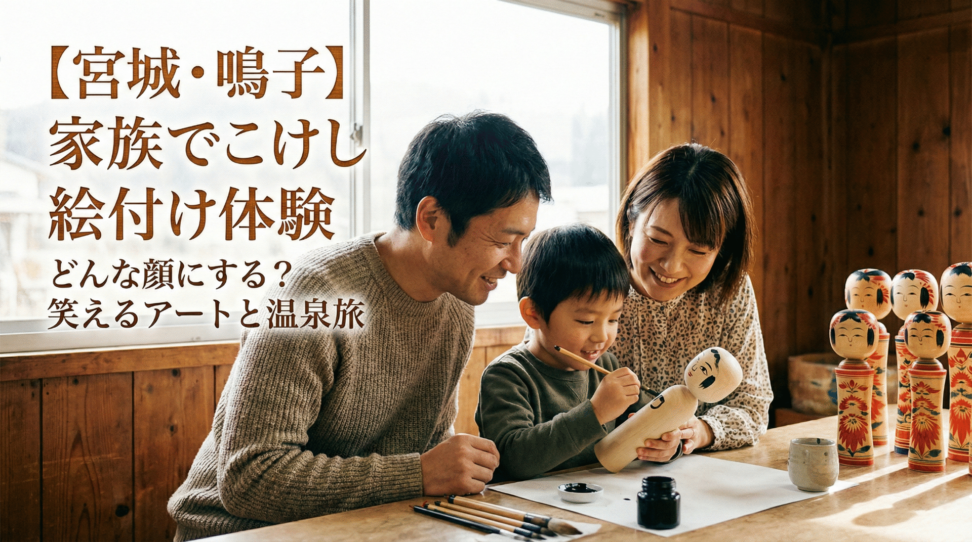 宮城・鳴子】どんな顔にする？家族で笑える「伝統こけし」絵付け体験
