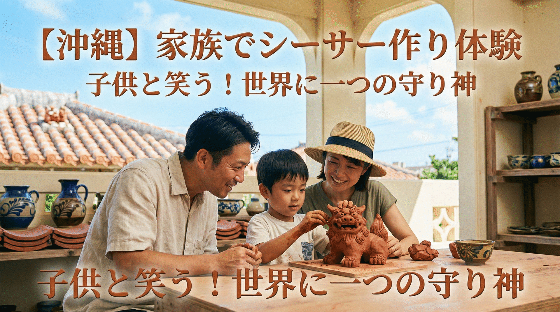 沖縄】家族の守り神を作ろう！子供と笑う「シーサー作り＆土ひねり 